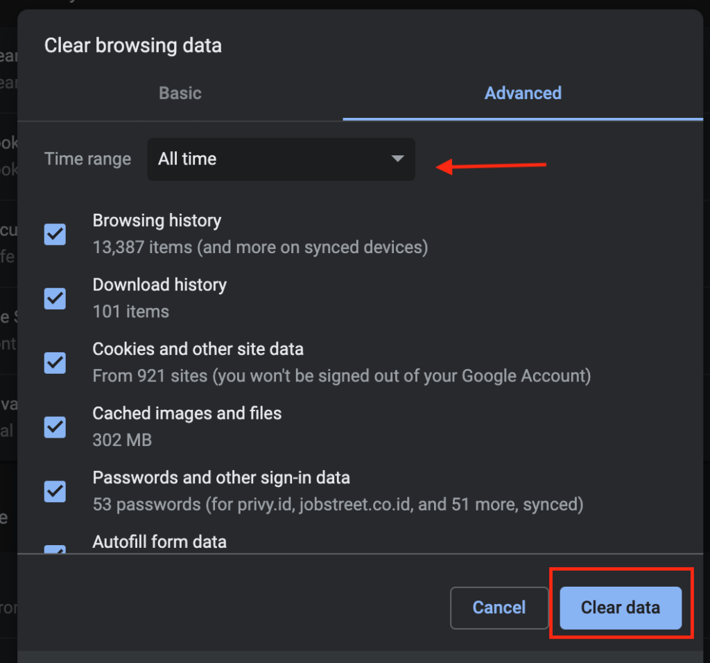 clear history in chrome for mac