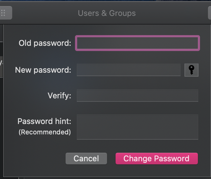 how to change password on macbook