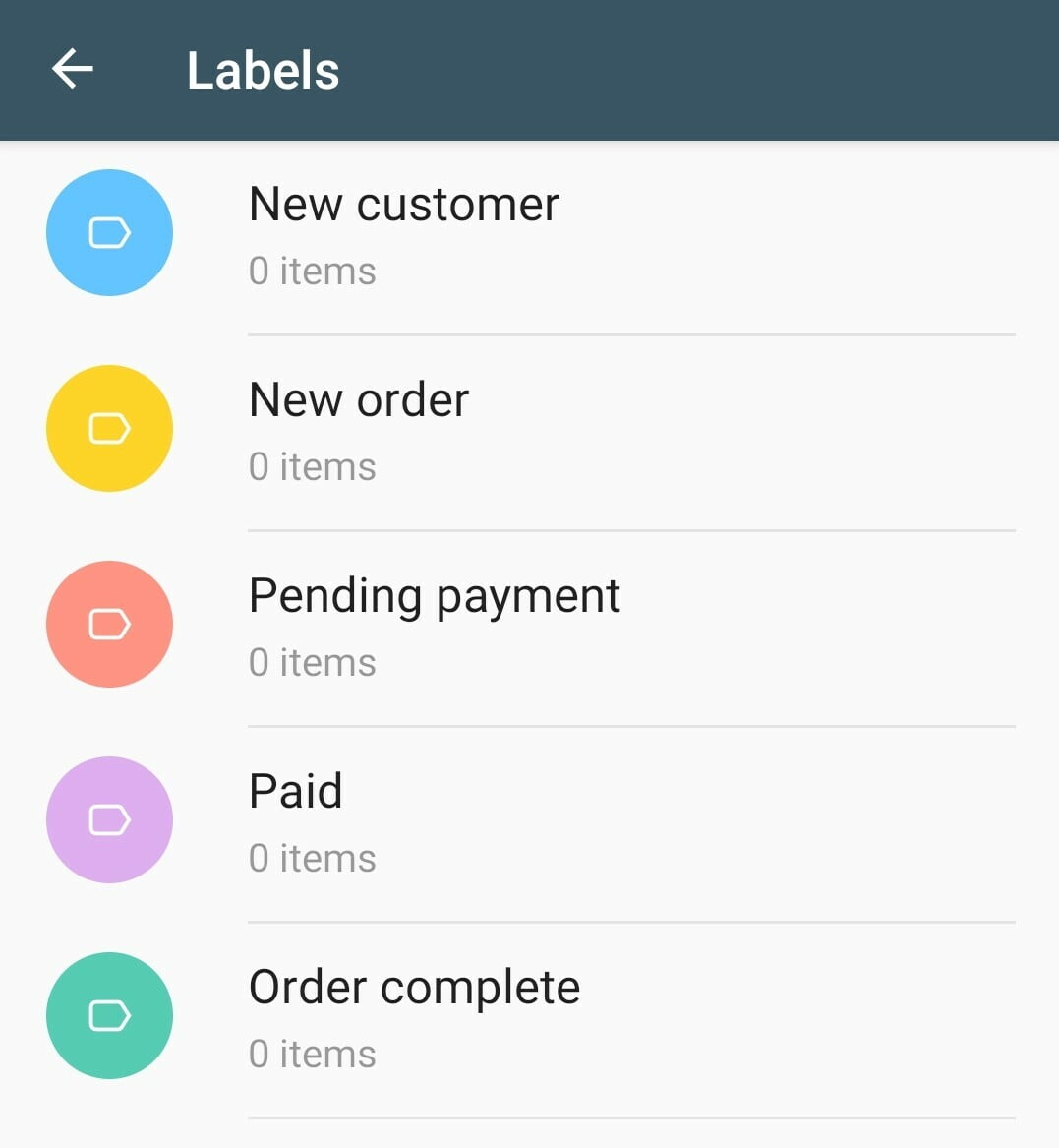 add labels to whatsapp business