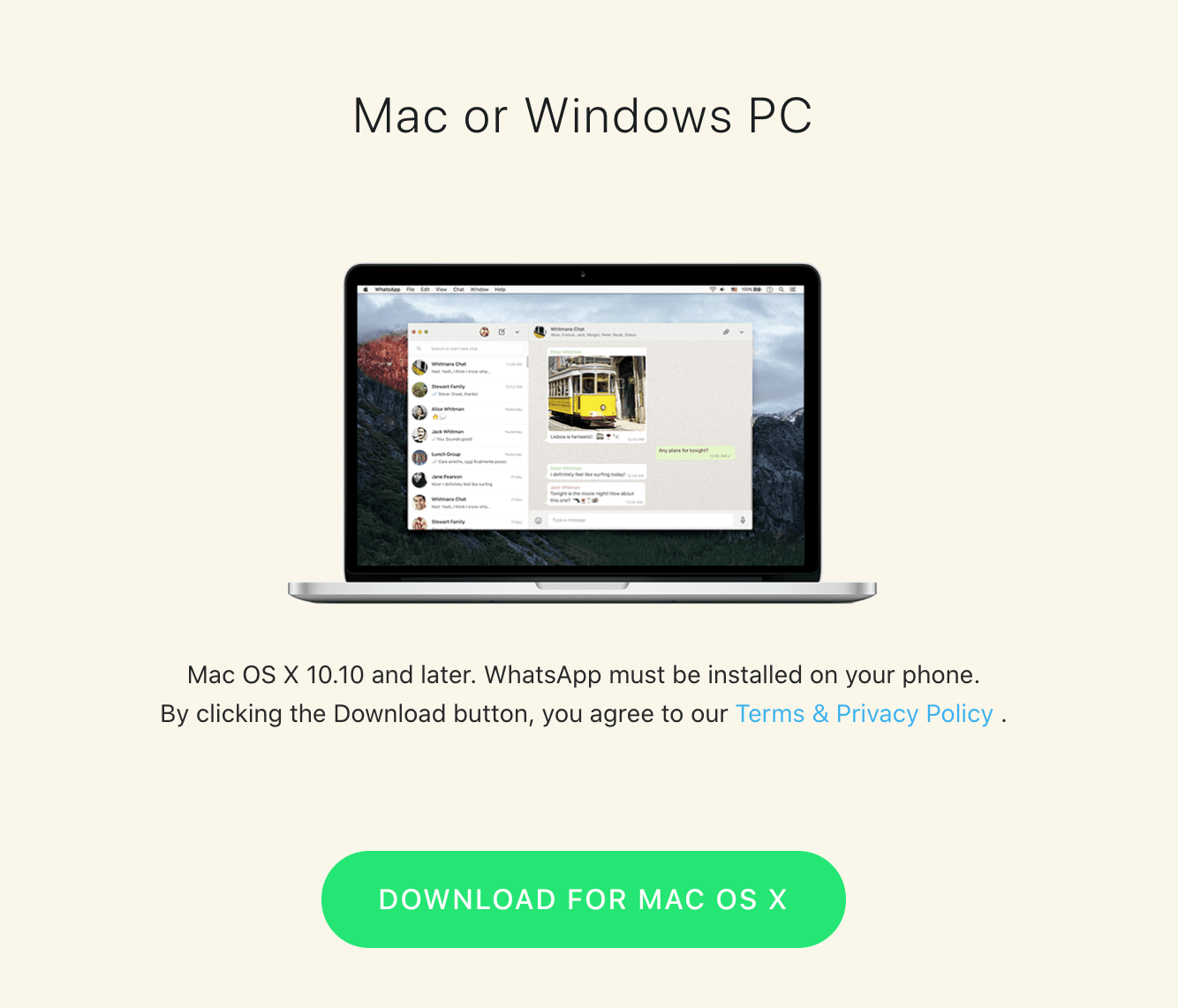 can use whatsapp on mac computer