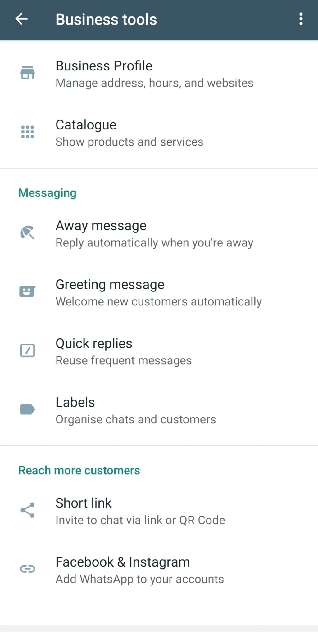 how to set away message in whatsapp business