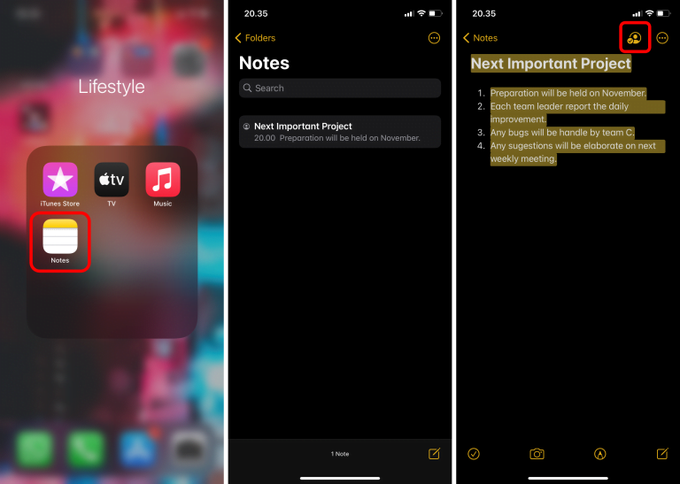 How to Collaborate on Notes in iOS