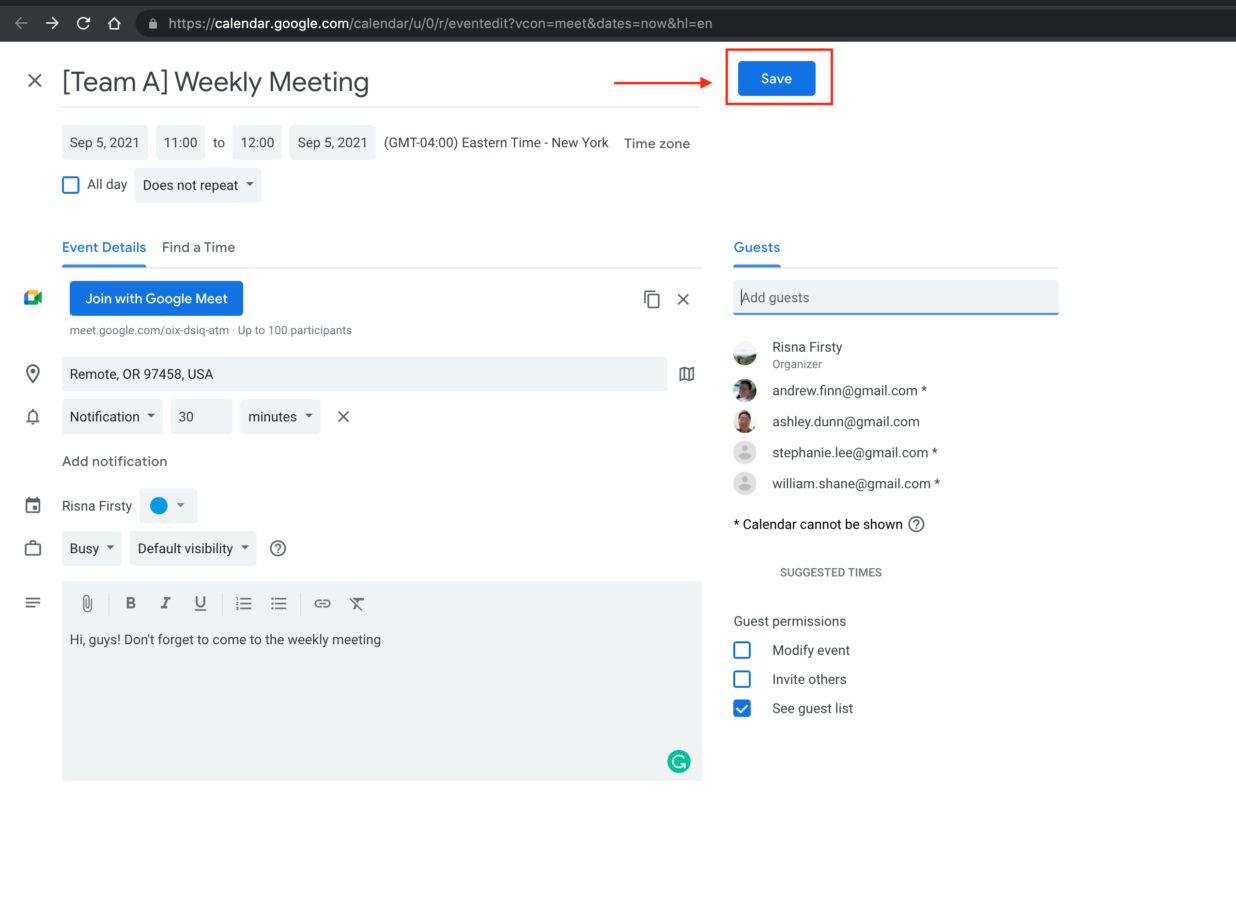 How to Create a Meeting Schedule on Google Meet