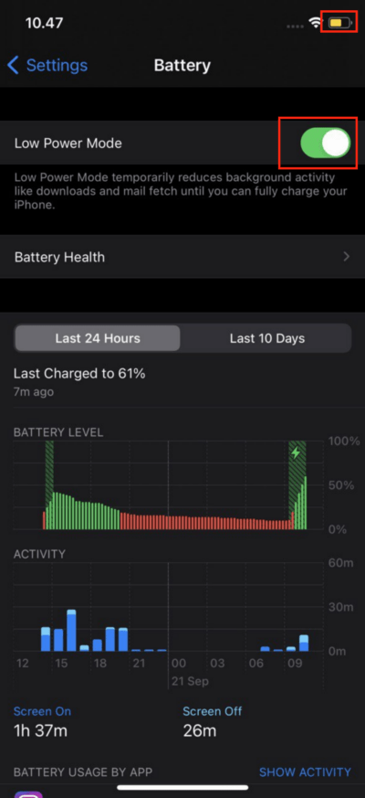 How to Activate Low Power Mode on iPhone