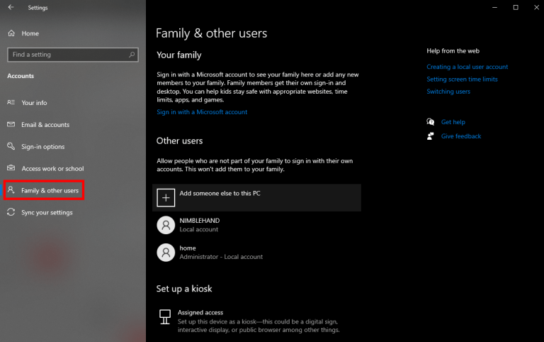 How to Create a Local User in Windows 10