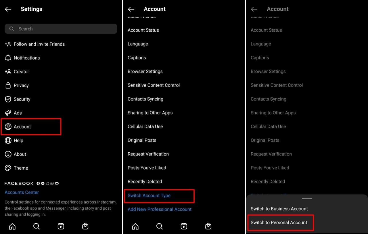 How to Switch Back to Personal Instagram Account from Business or