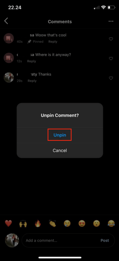 How to Pin or Unpin Comment on Instagram