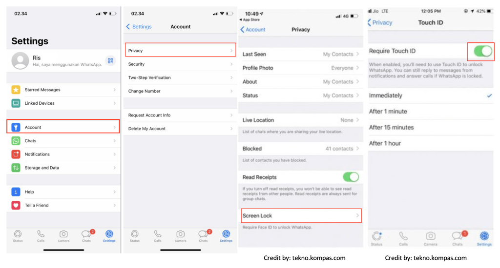 Enabling or Disabling WhatsApp Fingerprint Lock on iOS Android