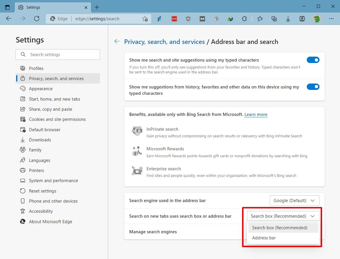 How to Change Bing Search Engine in Microsoft Edge Chromium 2