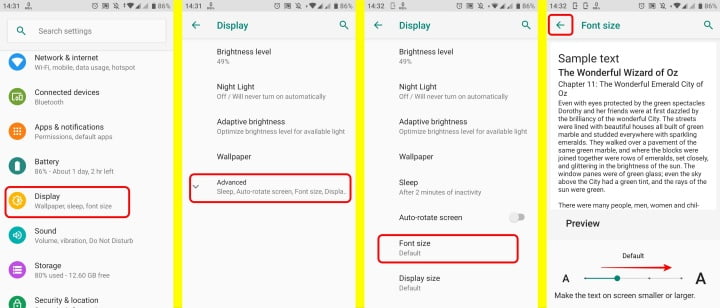 1 1How To Change The Font Size On An Android Phone