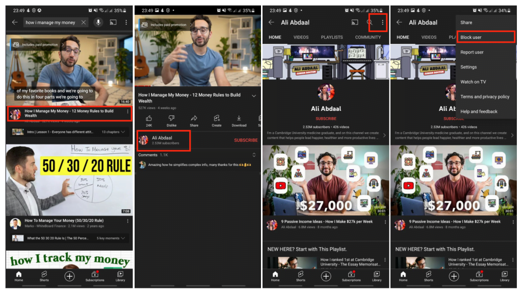 How to Block Channel and User on YouTube 5