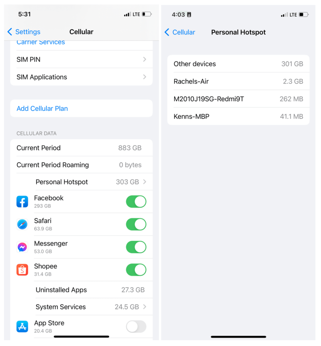 How to Check the Amount of Data Used by Device Connected to iPhone or iPad Hotspot