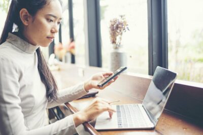 business women working with smartphone