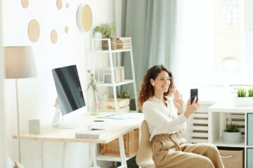 Businesswoman Having Video Call