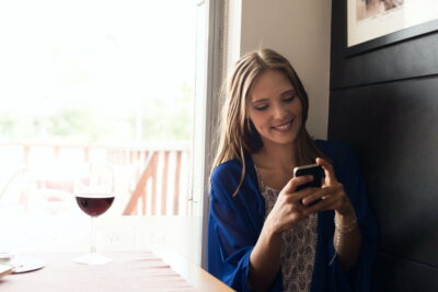 Woman using smartphone