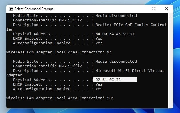 How to Find the MAC Address on Your Windows Laptop 2