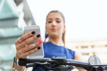 Business woman with a smart phone