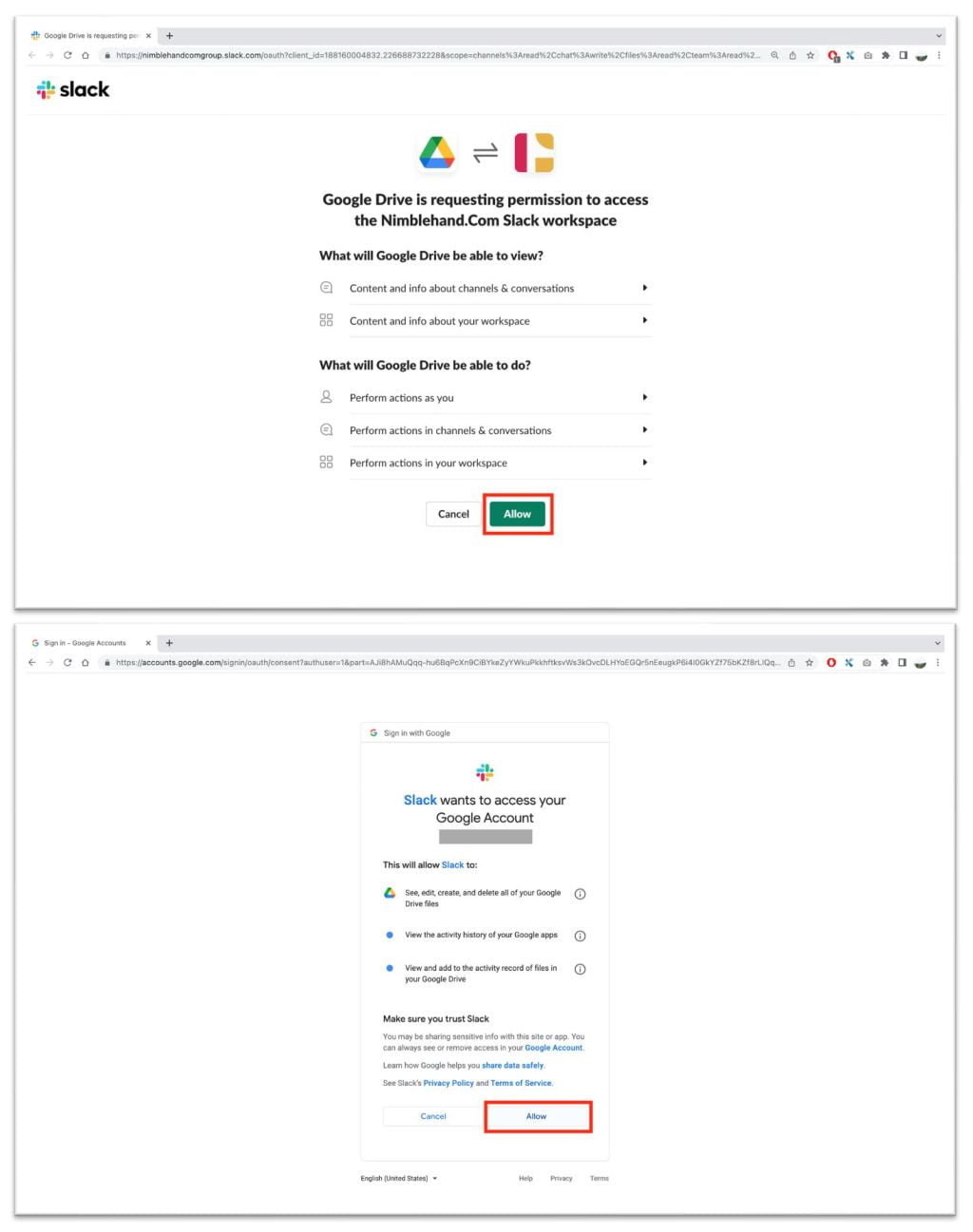 How to Connect Google Drive Account to Slack Application 2