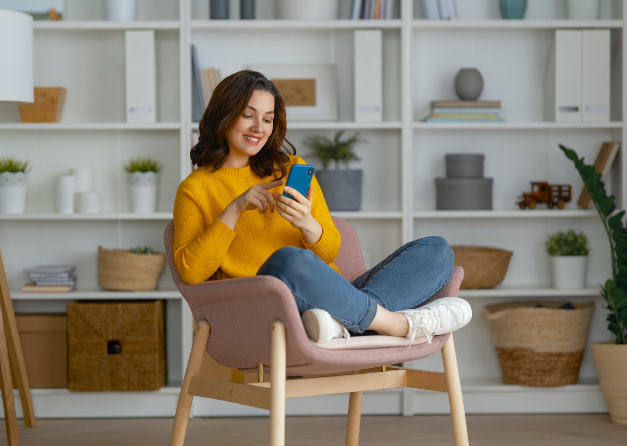 woman is using phone