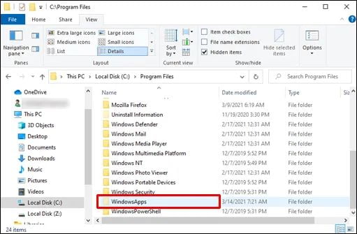 How To Open The WindowsApps Folder