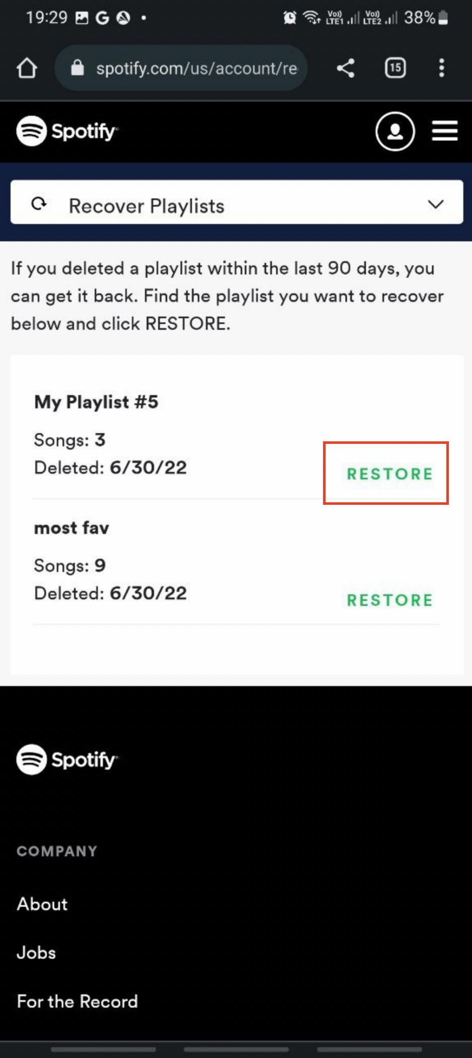 How to Recover Deleted Playlists on Spotify using Android 7