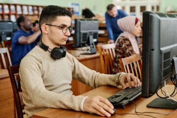 Students Using Desktop Computers