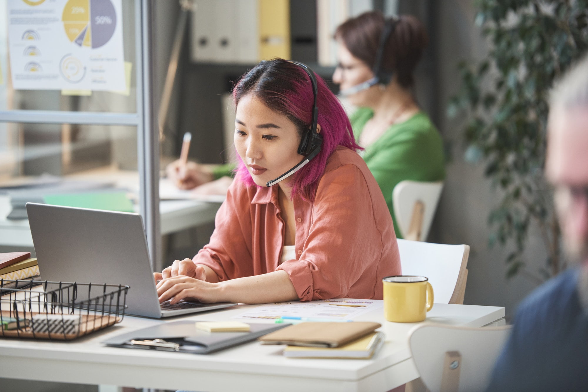 Woman working in customer service