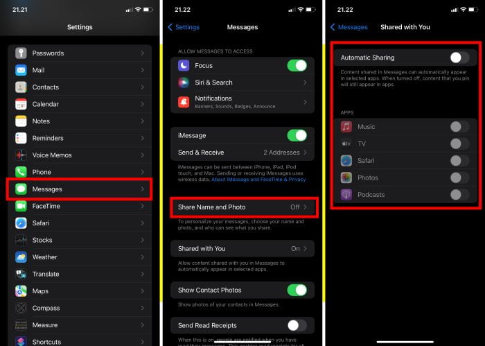 How To Disable Shared With You Feature On IPhone