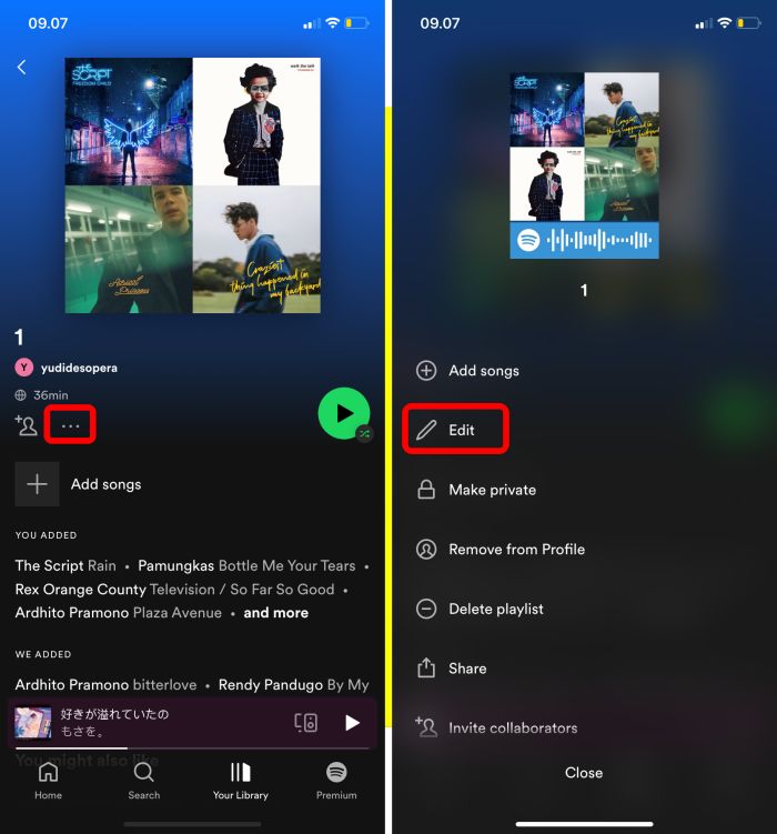 How To Change A Playlist Cover Photo In Spotify Using iPhone