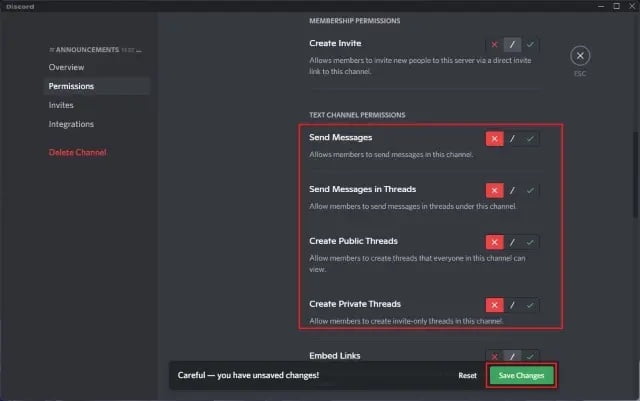 How to Make a Discord Channel Permission to Read Only from Desktop