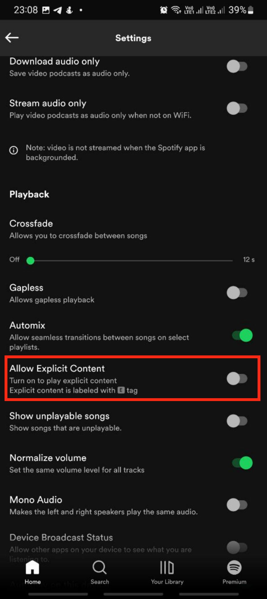 How to Filter Explicit Songs on Spotify using Android Smartphone