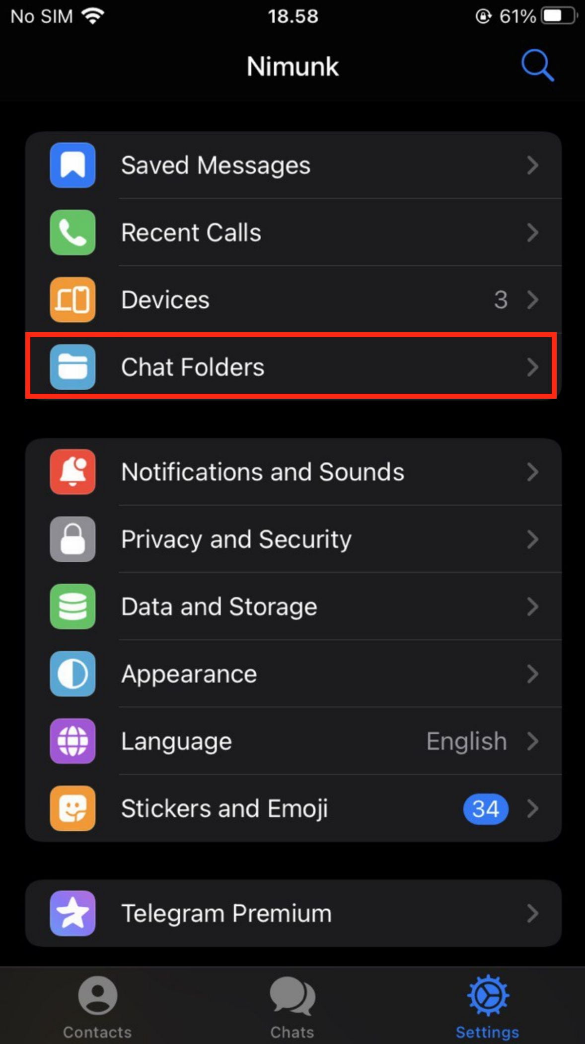 How to Enable and Make Chat Folders in Telegram for iOS