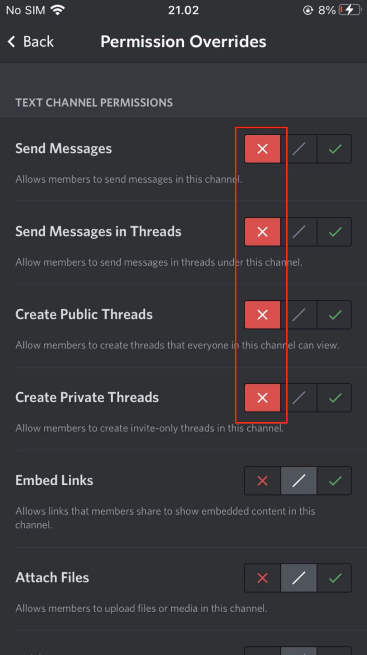 How to Change a Discord Channel Permission to Read Only from Discord for iOS