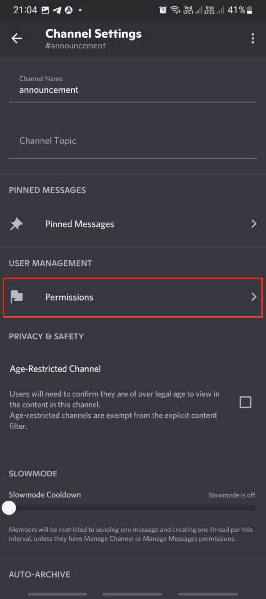 How to Change a Discord Channel Permission to Read Only from Discord for Android