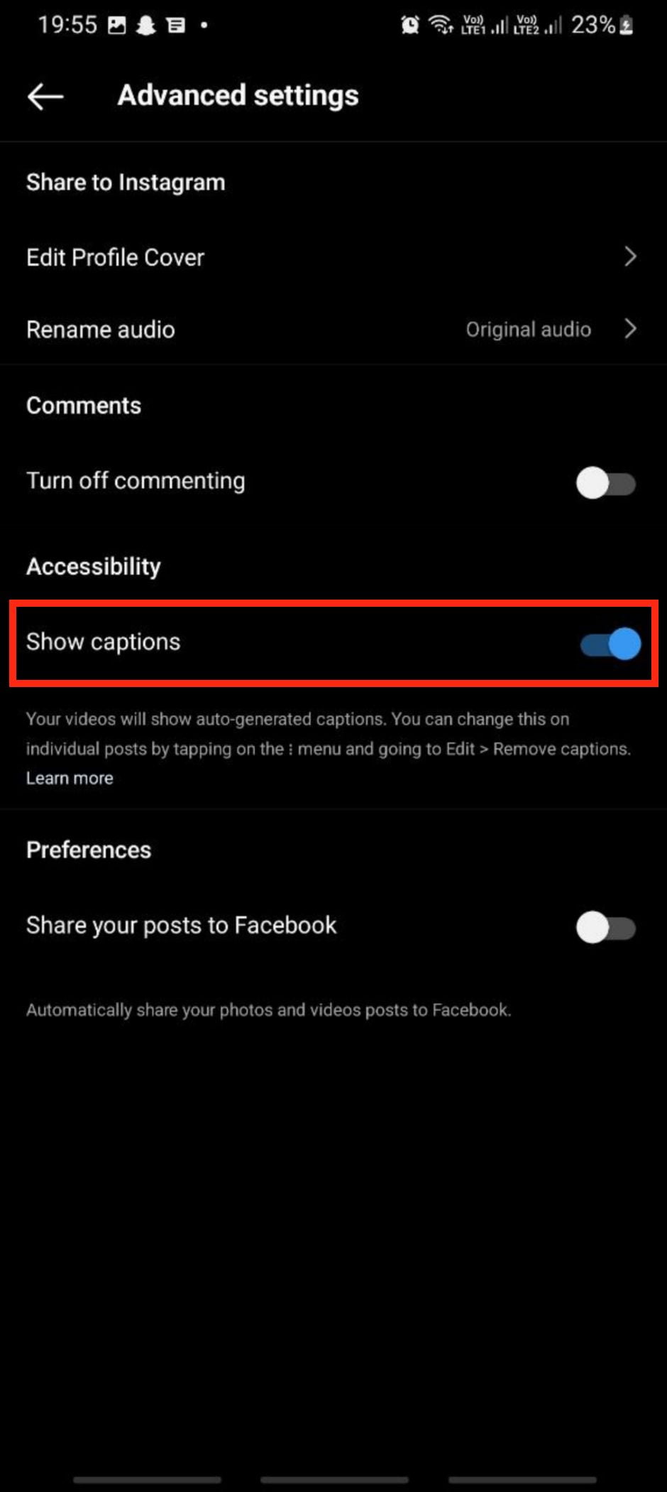 How to Enable and Disable Instagram Auto-Generated Captions