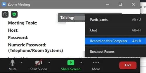 How To Record Meeting Session in Zoom for Windows 10