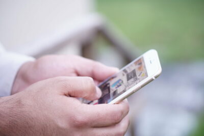 Man using mobile phone