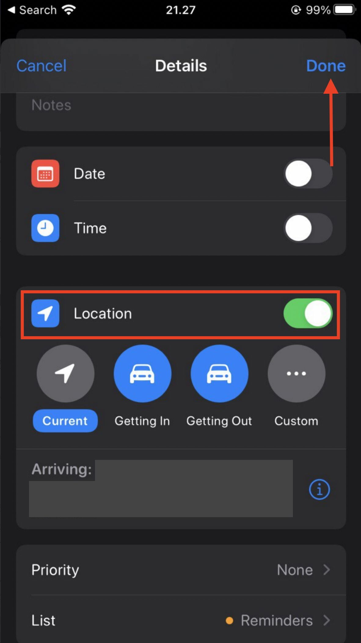 Once you done, tap the Done button. You can also save it to existing contact too.