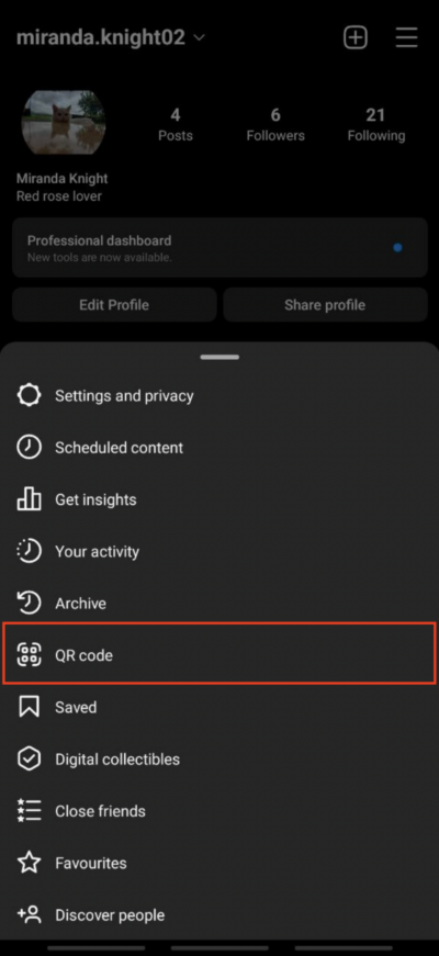 How to Share Instagram Profile using Nametag